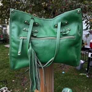 Green soft leather Laggo shoulder bag